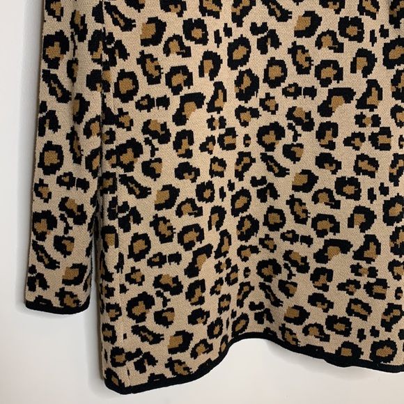 Rachel Zoe | Animal Print Knit Pocket Long Sleeve Hoodie Cardigan Size XS Coat - Picture 6 of 10